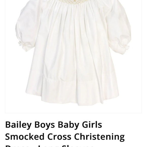 Charming Ivory Smocked Kids Dress - Picture 5 of 5